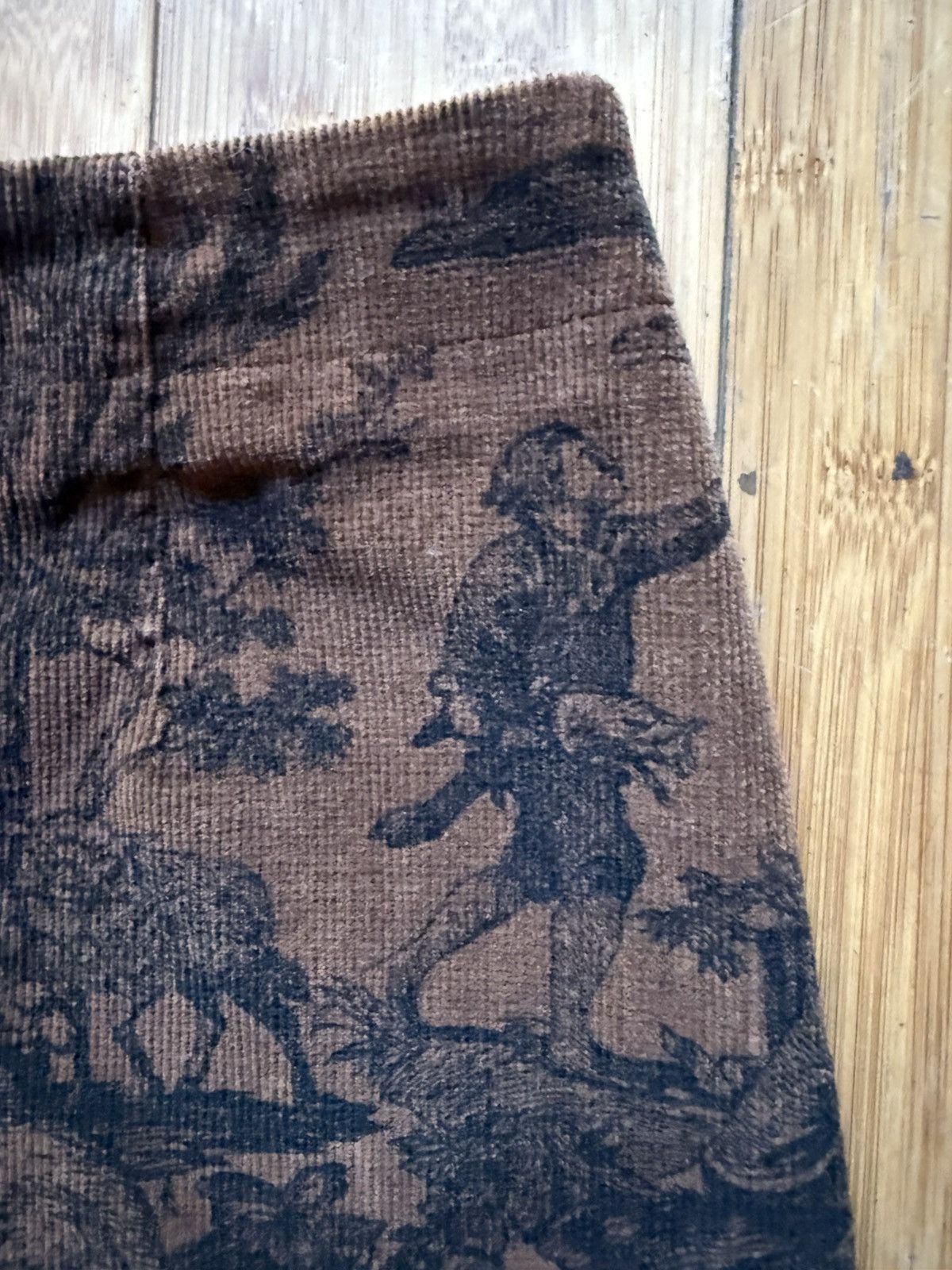 Vintage All Over Print Corduroy Brown Similar to Comme des garcons Size 30" / US 8 / IT 44 - 3 Thumbnail