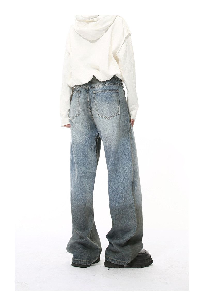 Japanese Brand × Jean American street retro distressed straight washed jeans Size US 34 / EU 50 - 6 Thumbnail