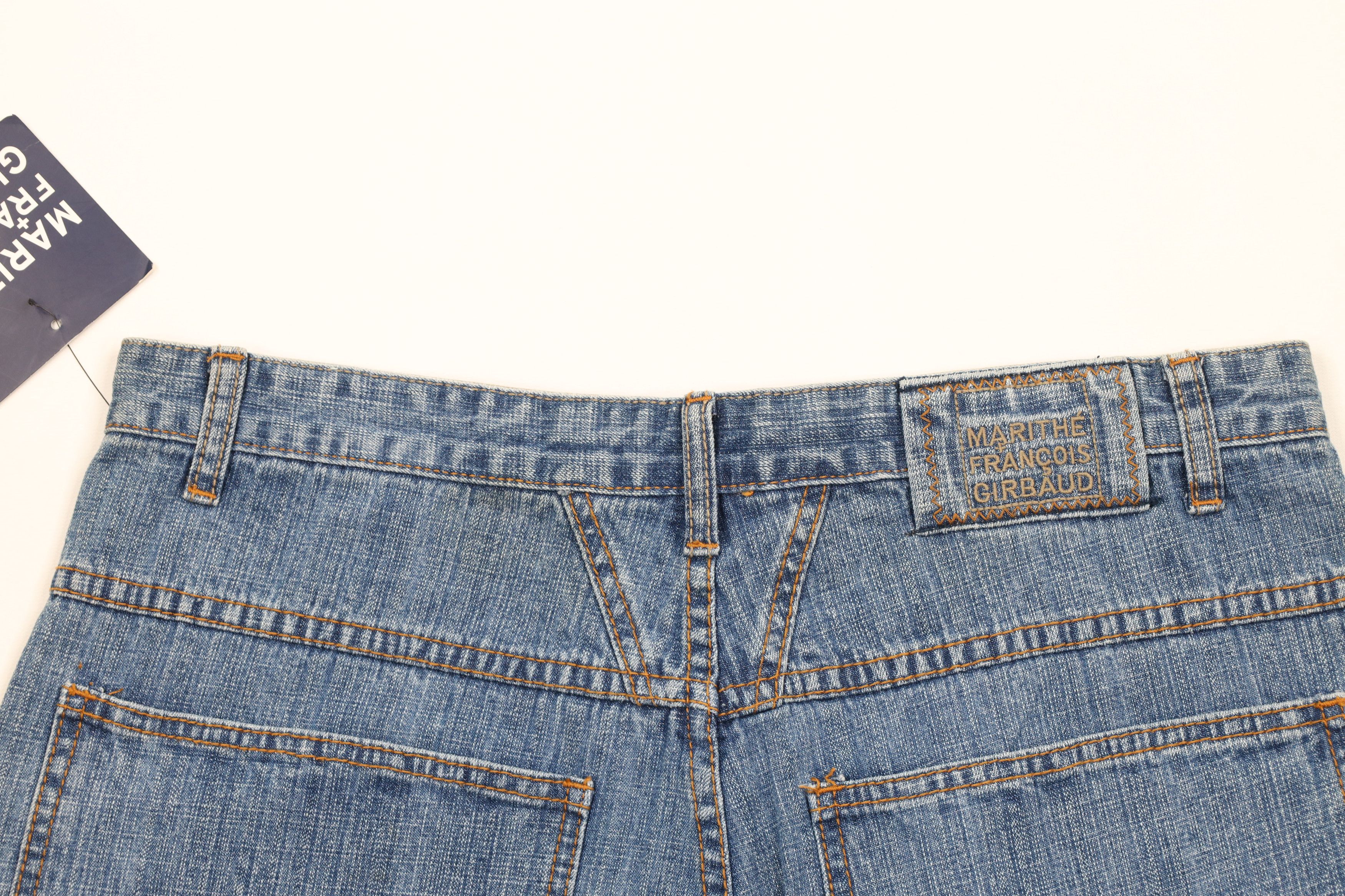 Marithe + Francois Girbaud × Vintage NOS Vintage 90s Marithe Francois Girbaud Denim Shorts Blue Size US 33 - 8 Thumbnail