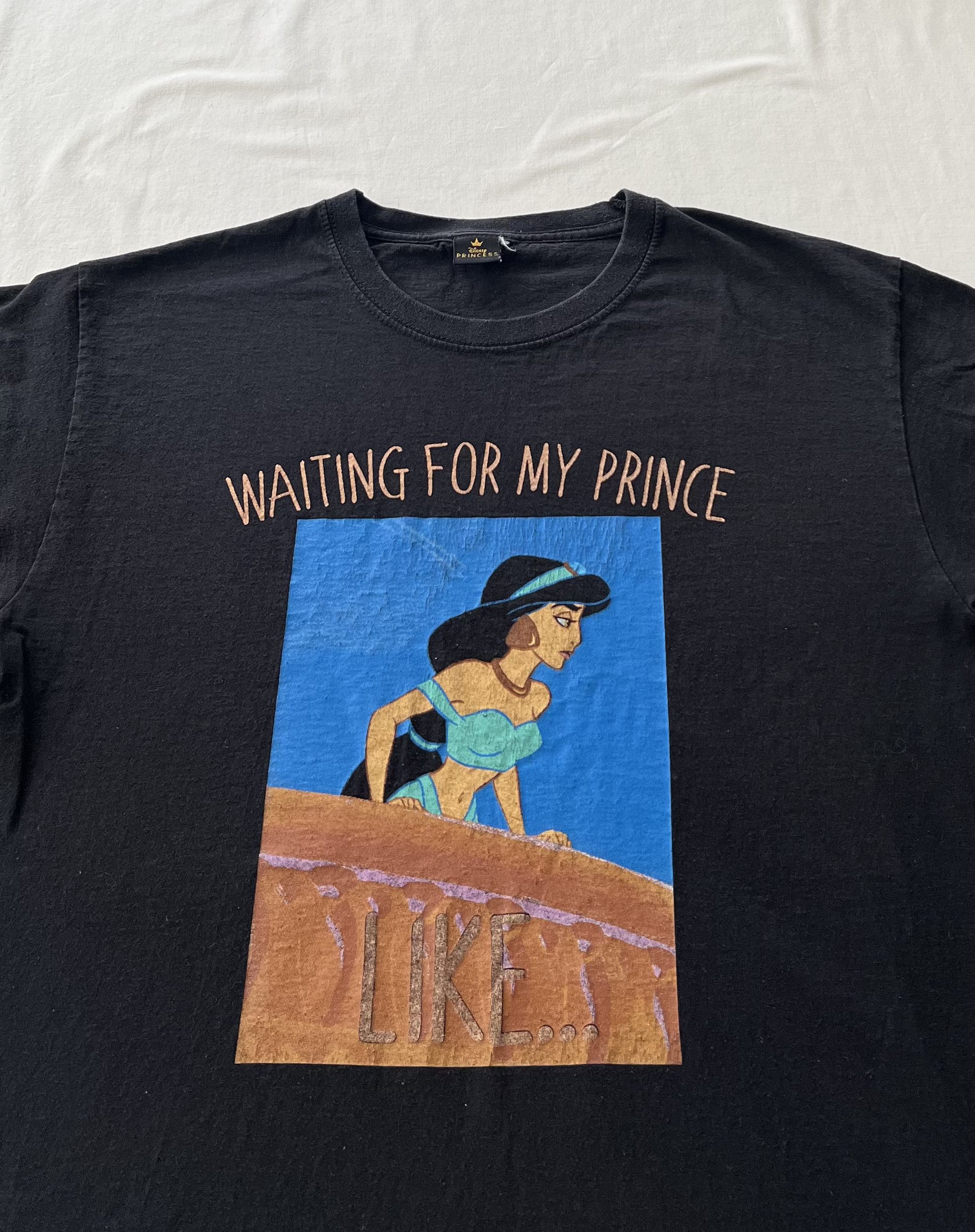 Disney Vintage 2000s Princess Jasmine Aladdin Cartoon Black Tee Size US M / EU 48-50 / 2 - 3 Thumbnail