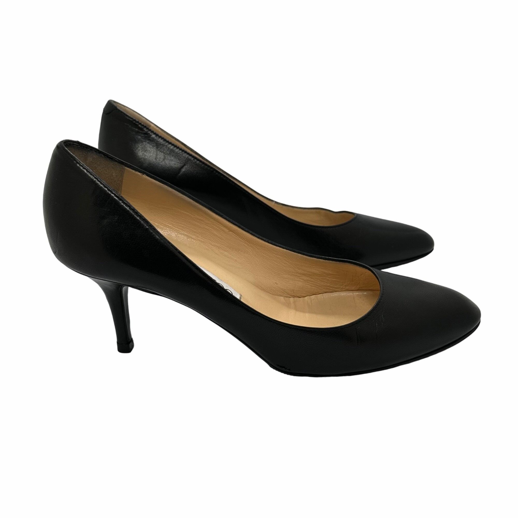 Jimmy Choo ⭐ Jimmy Choo Women's Pumps Sz 7 37 Black Leather Almond Toe Size US 7 / IT 37 - 1 Thumbnail