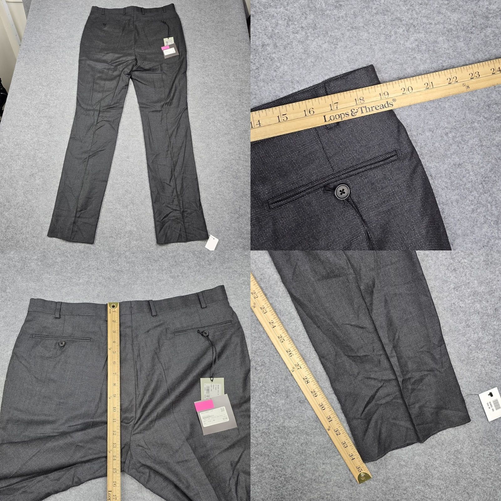 Gieves & Hawkes Gieves & Hawkes Pants Mens 38x34 Gray Birdseye Wool Dress Trousers Lined Office Size US 38 / EU 54 - 8 Thumbnail