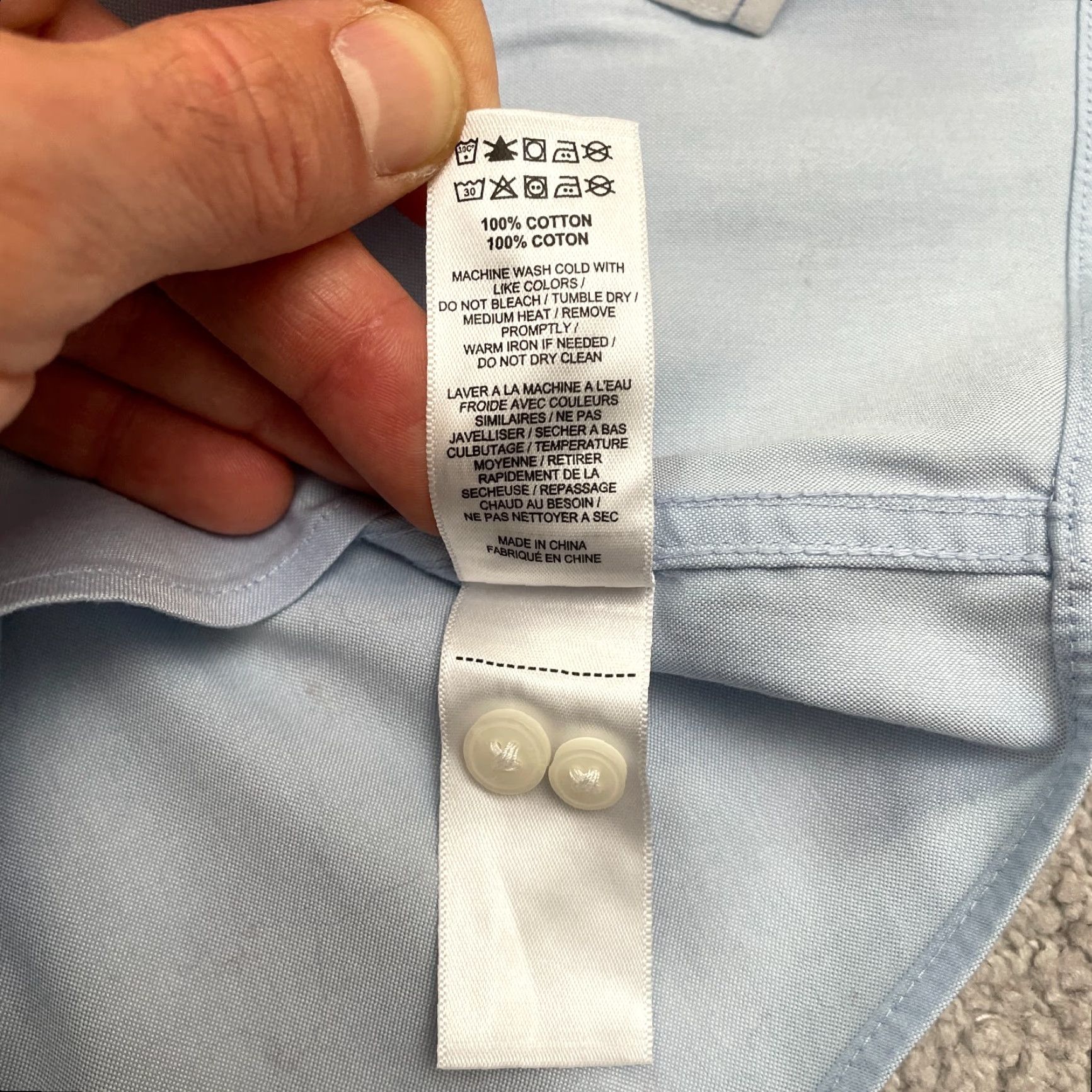 UNTUCKit VINTAGE UNTUCKit Women's Button-Down Shirt 16 Light Blue Cotton Classic Business Casual Long Sleeve Size XXL / US 16-18 / IT 52-54 - 7 Thumbnail