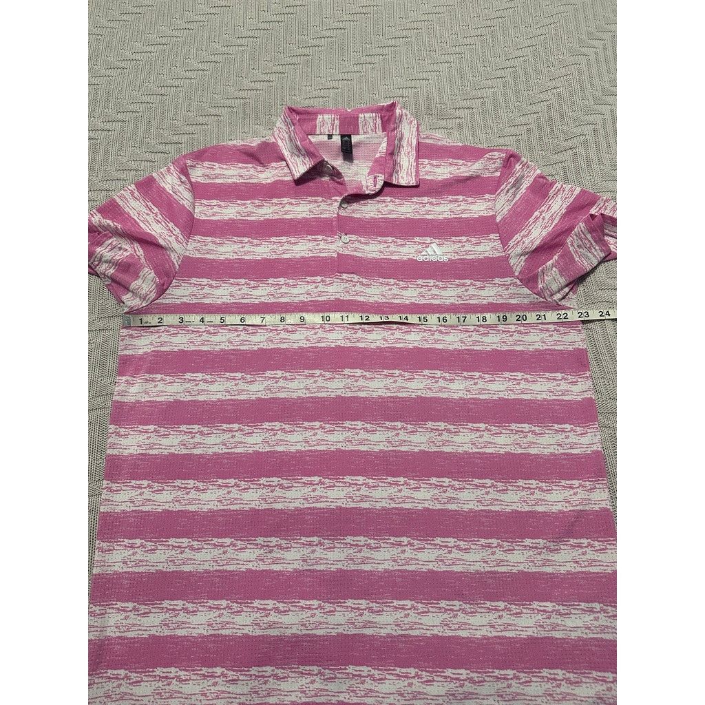 Adidas Adidas pink striped polo size L Size US L / EU 52-54 / 3 - 7 Thumbnail