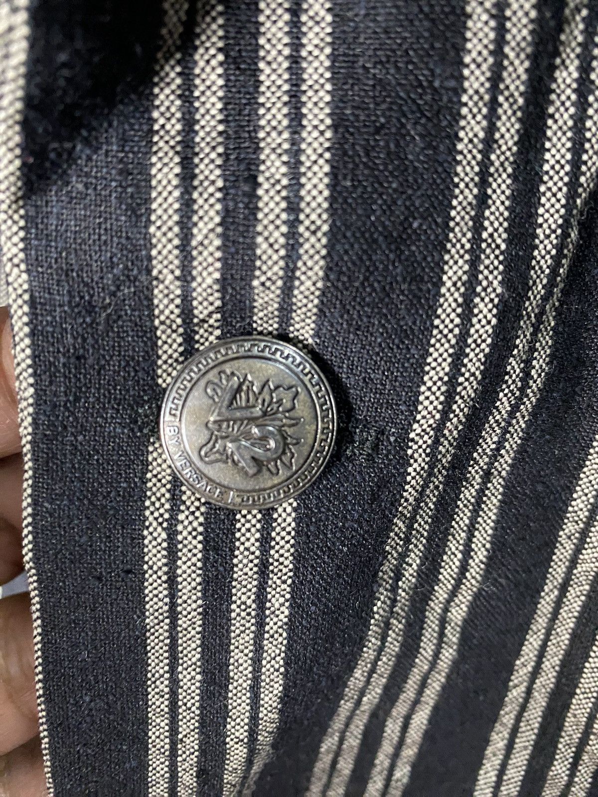 Versace × Vintage Vintage Versace V2 Stripes Blazer Size 44R - 7 Thumbnail