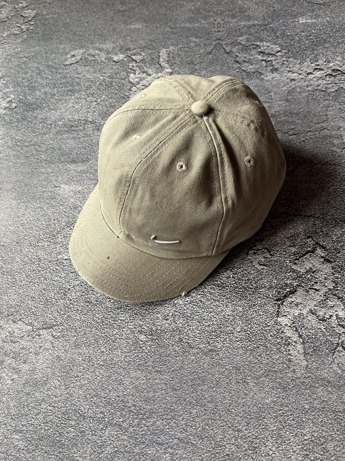 Nike × Vintage Vintage Nike Metal Swoosh Cap Dad Hat 90s like drill Size ONE SIZE - 1 Thumbnail