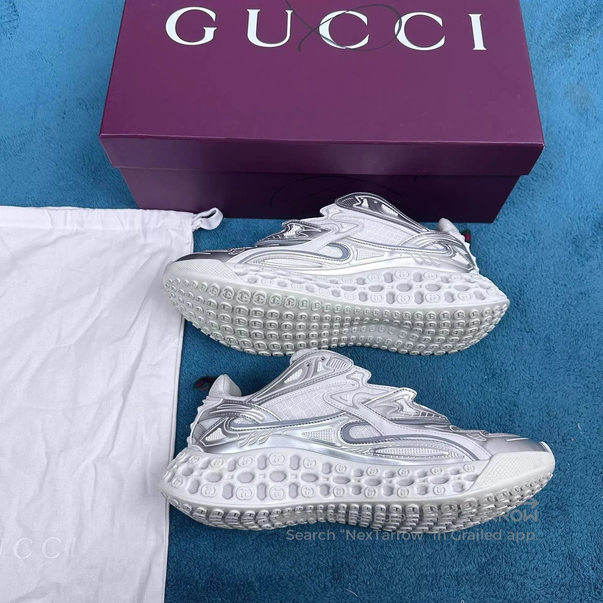 Gucci Gray Low-Top Sneakers Size 8. Size US 8 / EU 41 - 3 Thumbnail