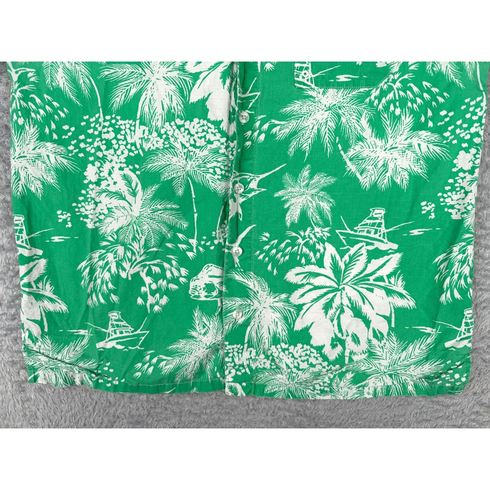Vintage Columbia Shirt Men Large Green Floral Marlin Button Up PFG Fishing Boating Vent Size US L / EU 52-54 / 3 - 5 Thumbnail