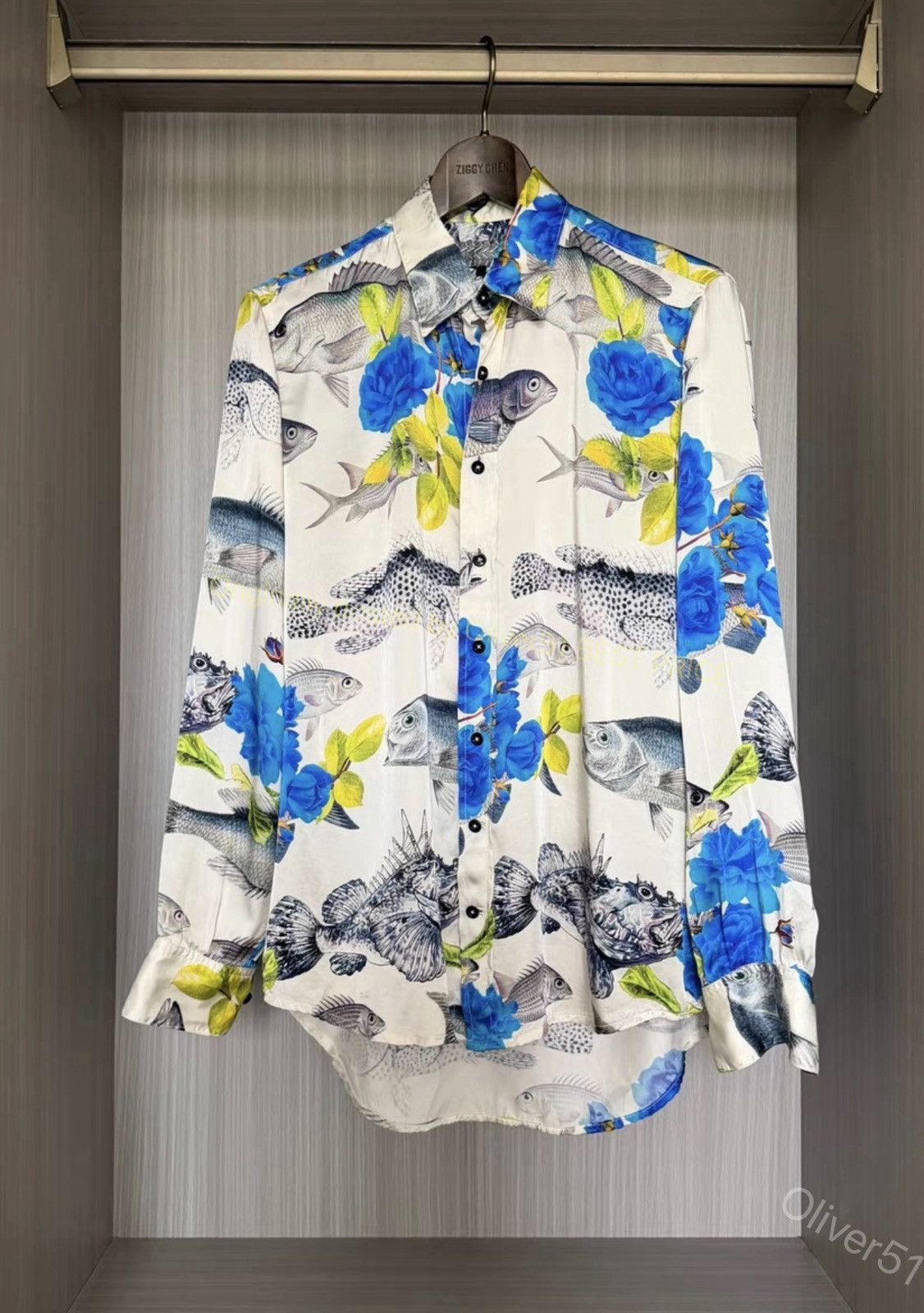Geoffrey B. Small Geoffrey B. Small GBS aquarium fish silk shirt YYYY17/2610 Size US S / EU 44-46 / 1 - 2 Thumbnail