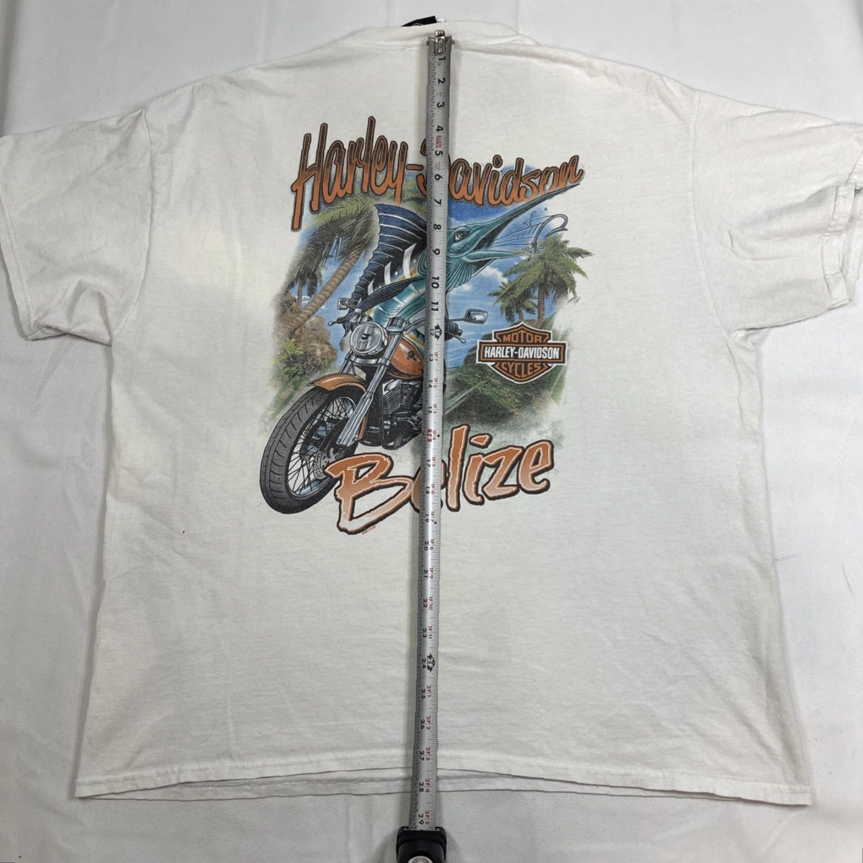 Harley Davidson Harley-Davidson T-Shirt Pocket Men XL White Belize Fish Graphic Sport Size US XL / EU 56 / 4 - 7 Thumbnail