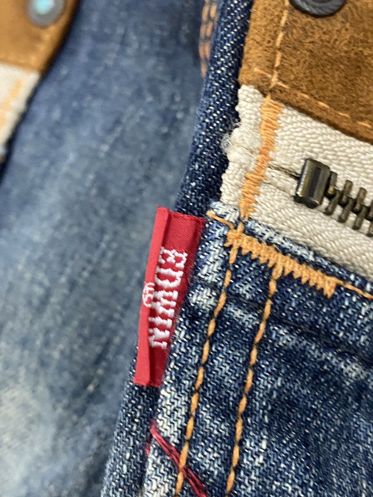 Edwin × Japanese Brand × Vintage Edwin Japan Blue Trip Zipper Pocket Rainbow Washed Usage Size US 34 / EU 50 - 13 Thumbnail