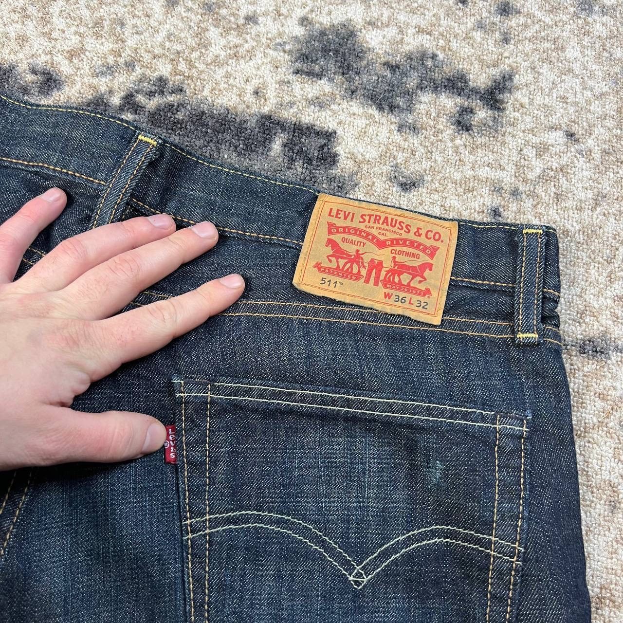 Levi's 511 Levis Vintage Y2K Dark Blue Denim Jeans Streetwear Style Size US 36 / EU 52 - 5 Thumbnail