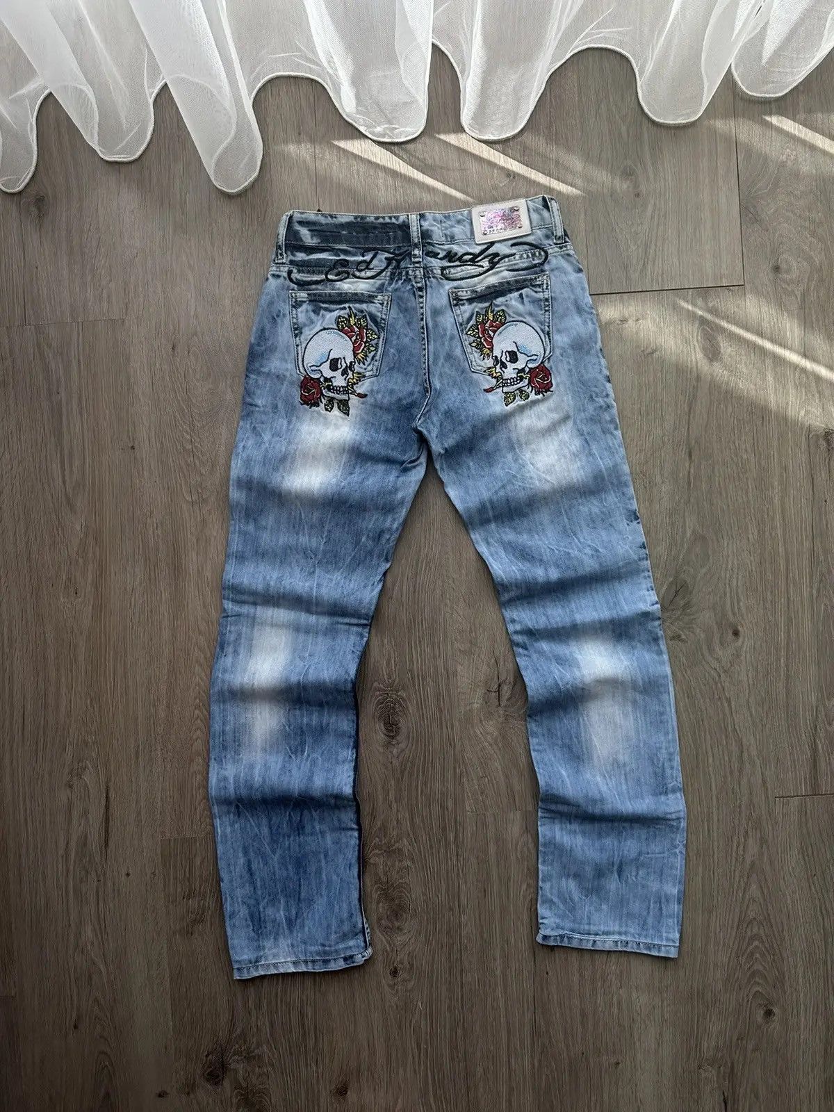 Christian Audigier × Ed Hardy × Vintage Vintage Ed Hardy Christian Audigier Denim Pants Size US 27 - 1 Thumbnail
