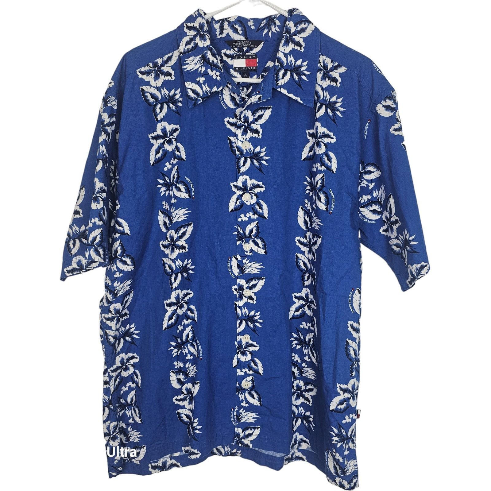 Tommy Hilfiger Tommy Hilfiger Mens Floral Striped Shirt L Resortwear Beach Size US L / EU 52-54 / 3 - 1 Thumbnail