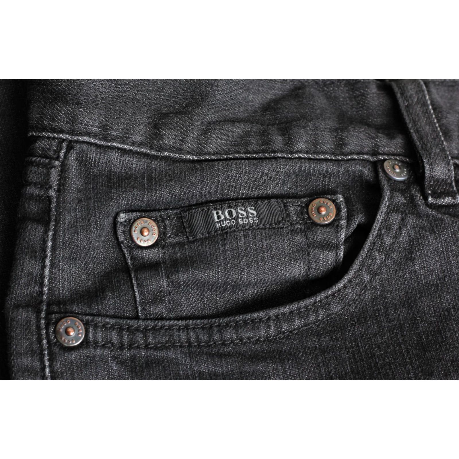 Hugo Boss HUGO BOSS Texas Stretch Regular Straight Jeans Men W34 L32 DZ4339 Grey Denim 5-Pocket Straight Rise Mid 10-12in Regular 34/32 xs Size US 34 / EU 50 - 5 Thumbnail