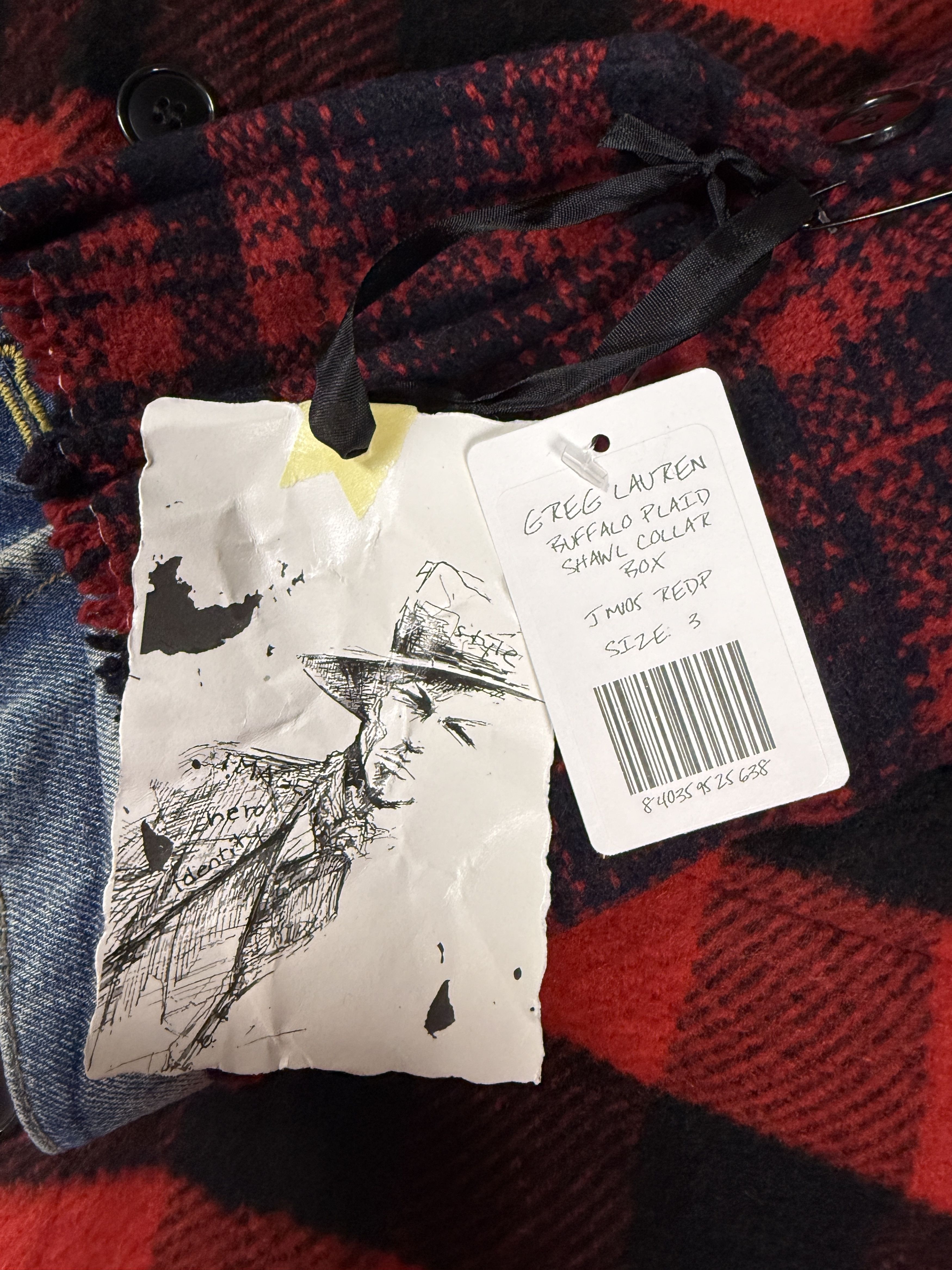 Greg Lauren $1375 Greg Lauren Buffalo Plaid Shawl Collar Box Jacket Size US L / EU 52-54 / 3 - 10 Thumbnail