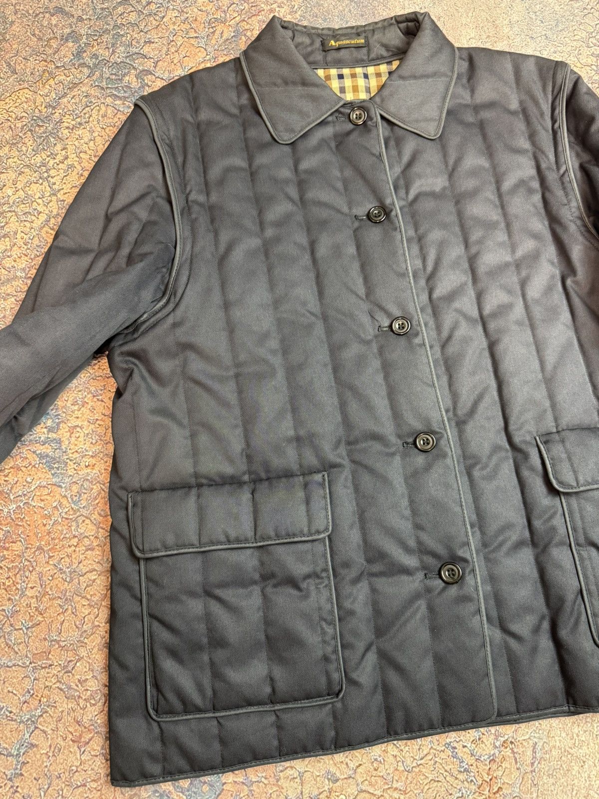 Aquascutum Vintage Aquascutum Checked Pattern Heavy Coat Vest Size L / US 10 / IT 46 - 4 Thumbnail