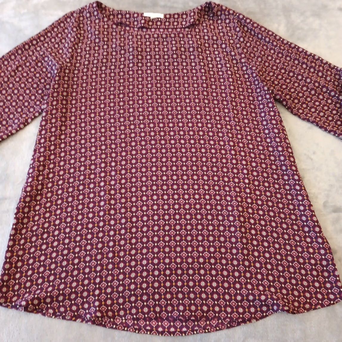 Vintage Pleione Shirt Womens XL Purple Geometric Long Sleeve Pullover Blouse Size XL / US 12-14 / IT 48-50 - 4 Thumbnail
