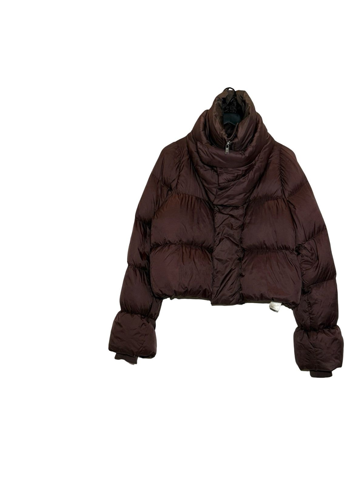 Rick Owens Burgundy puffer jacket with neck wrap Size US S / EU 44-46 / 1 - 2 Thumbnail