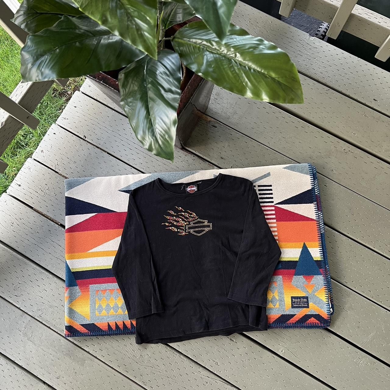 Harley Davidson × Vintage Vintage harley davidson long sleeve with flames Size M / US 6-8 / IT 42-44 - 3 Thumbnail