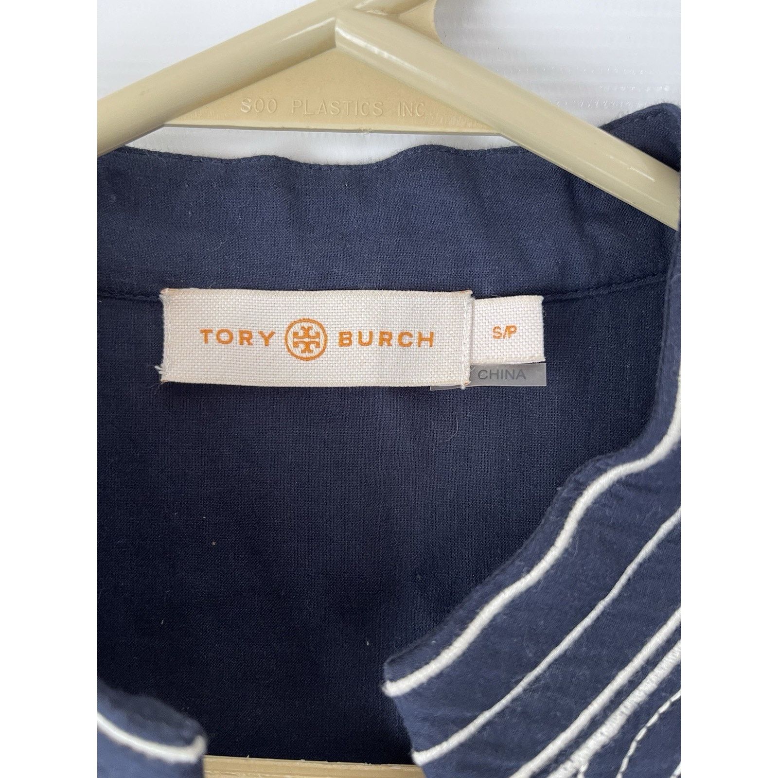 Tory Burch TORY BURCH Embroidered Sleeveless Tunic Mini Dress Blue S Size S / US 4 / IT 40 - 4 Thumbnail
