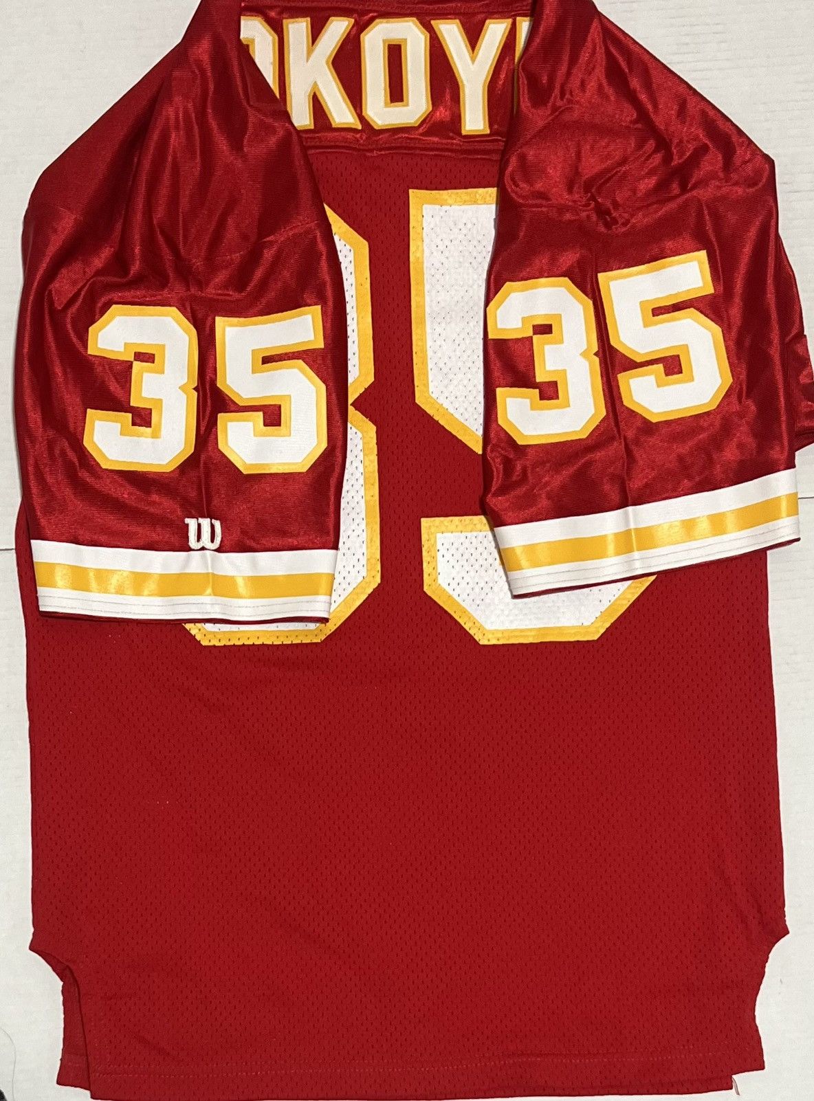 Wilson Vintage 90s Kansas City Chiefs Christian Okoye Wilson Jersey Size US L / EU 52-54 / 3 - 3 Thumbnail