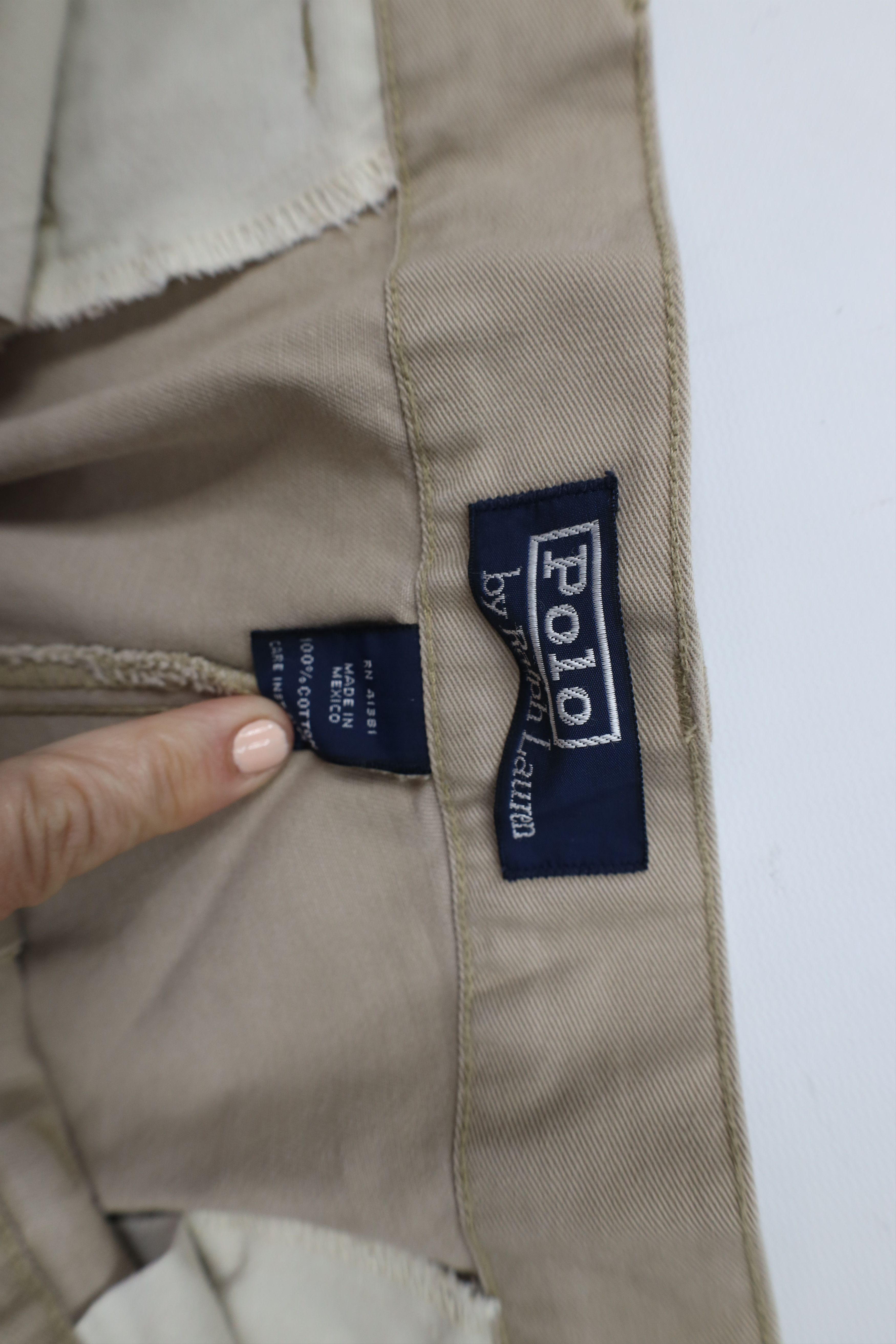 Ralph Lauren × Vintage Vintage 90s Ralph Lauren Wide Leg Chino Pants Beige Cotton Size US 38 / EU 54 - 8 Thumbnail