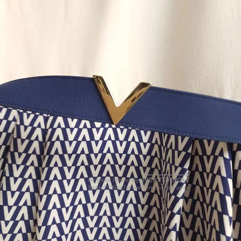 Valentino Valentino Spring Autumn Long Dress in Navy Blue . Size XL / US 12-14 / IT 48-50 - 3 Thumbnail