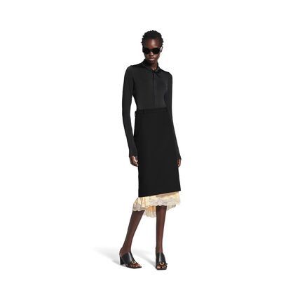 Balenciaga o1bcso1str0326 Lingerie Tailored Skirt in Black Size 27" / US 4 / IT 40 - 3 Thumbnail