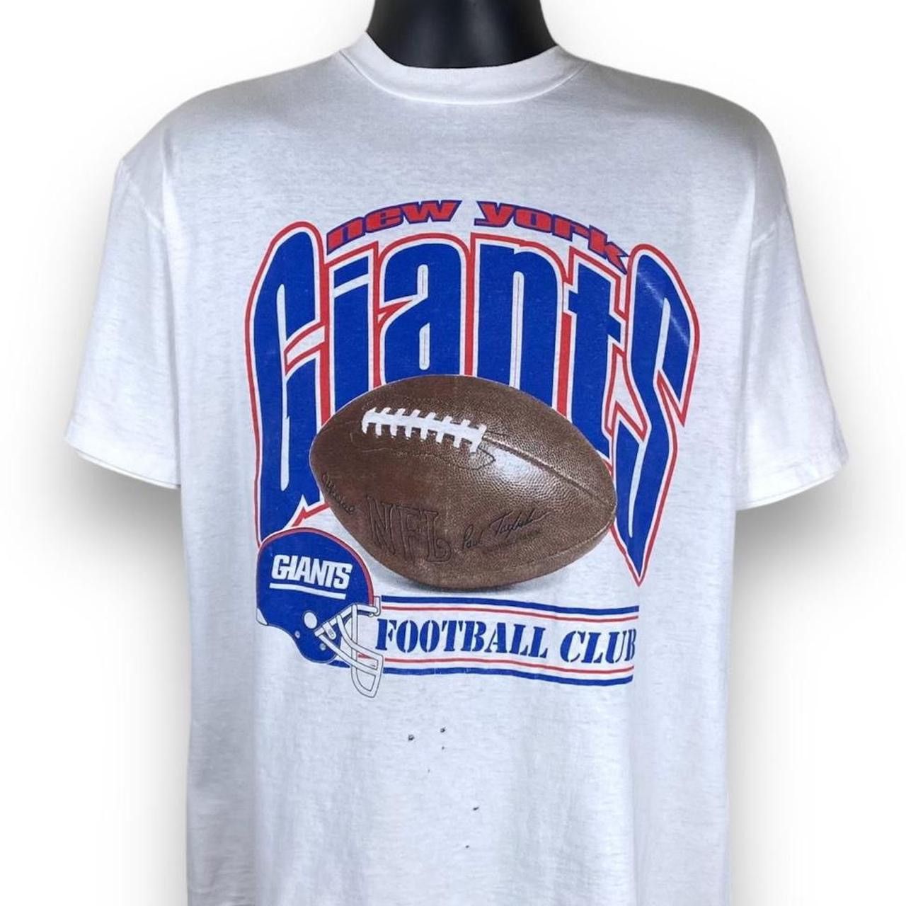 NFL × Vintage Vintage 90s Oneita NFL New York Giants Football Tshirt Size US XL / EU 56 / 4 - 1 Thumbnail