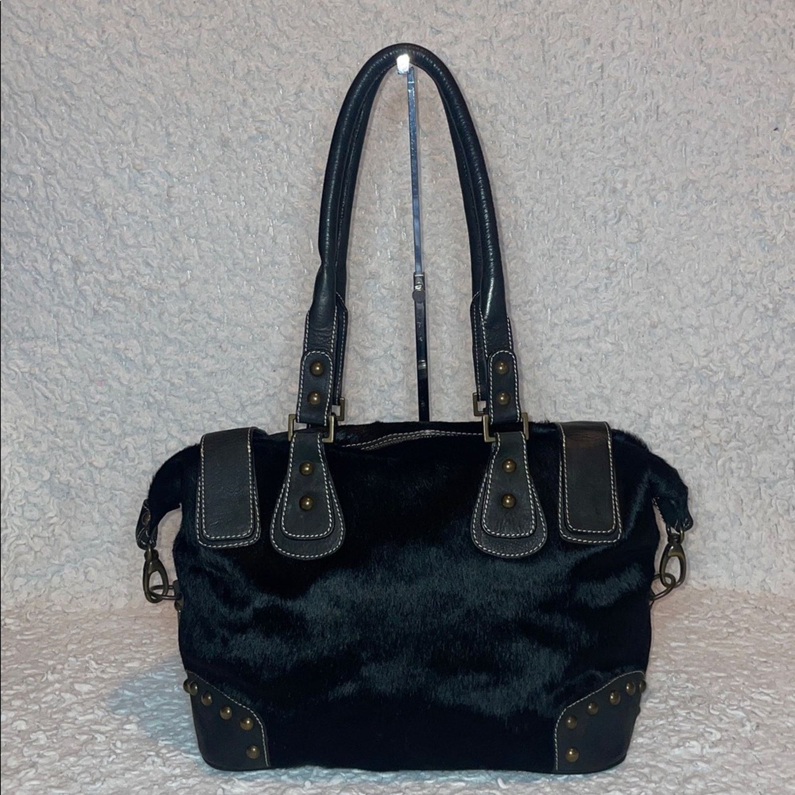 Other Guia’s Y2K Calf Hair Studded Tote Bag Black Size ONE SIZE - 6 Thumbnail