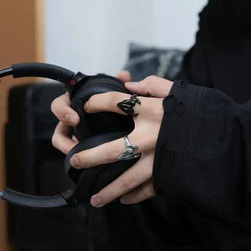 Other 932Modern Rings Set - Black / Silver Size ONE SIZE - 2 Thumbnail