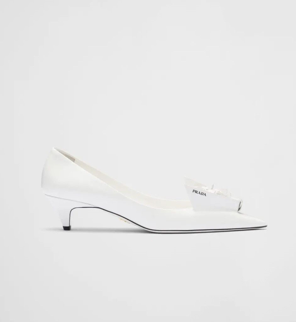 Prada PRADA Bunny Brushed Leather Kitten Heel Pumps Floral Size US 9 / IT 39 - 2 Thumbnail