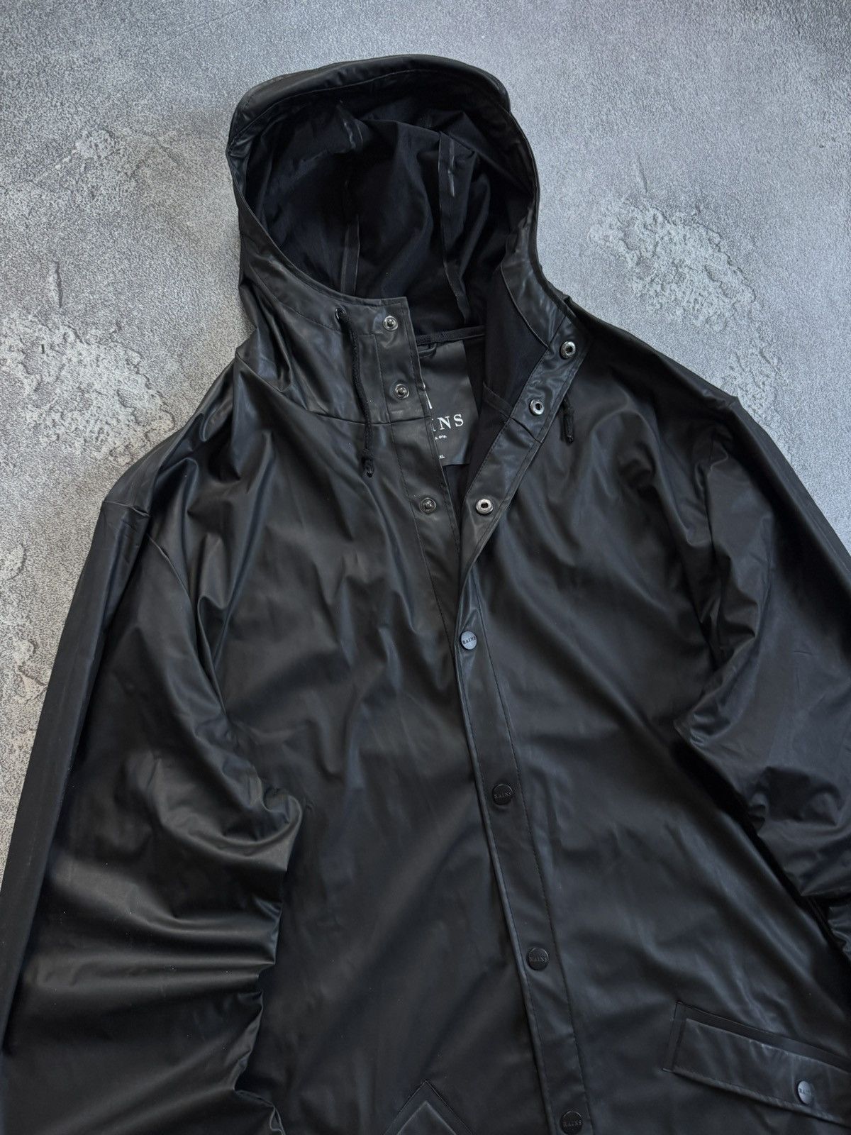 Rains Rains L/XL waterproof light long jacket hooded long coat Size US XL / EU 56 / 4 - 2 Thumbnail