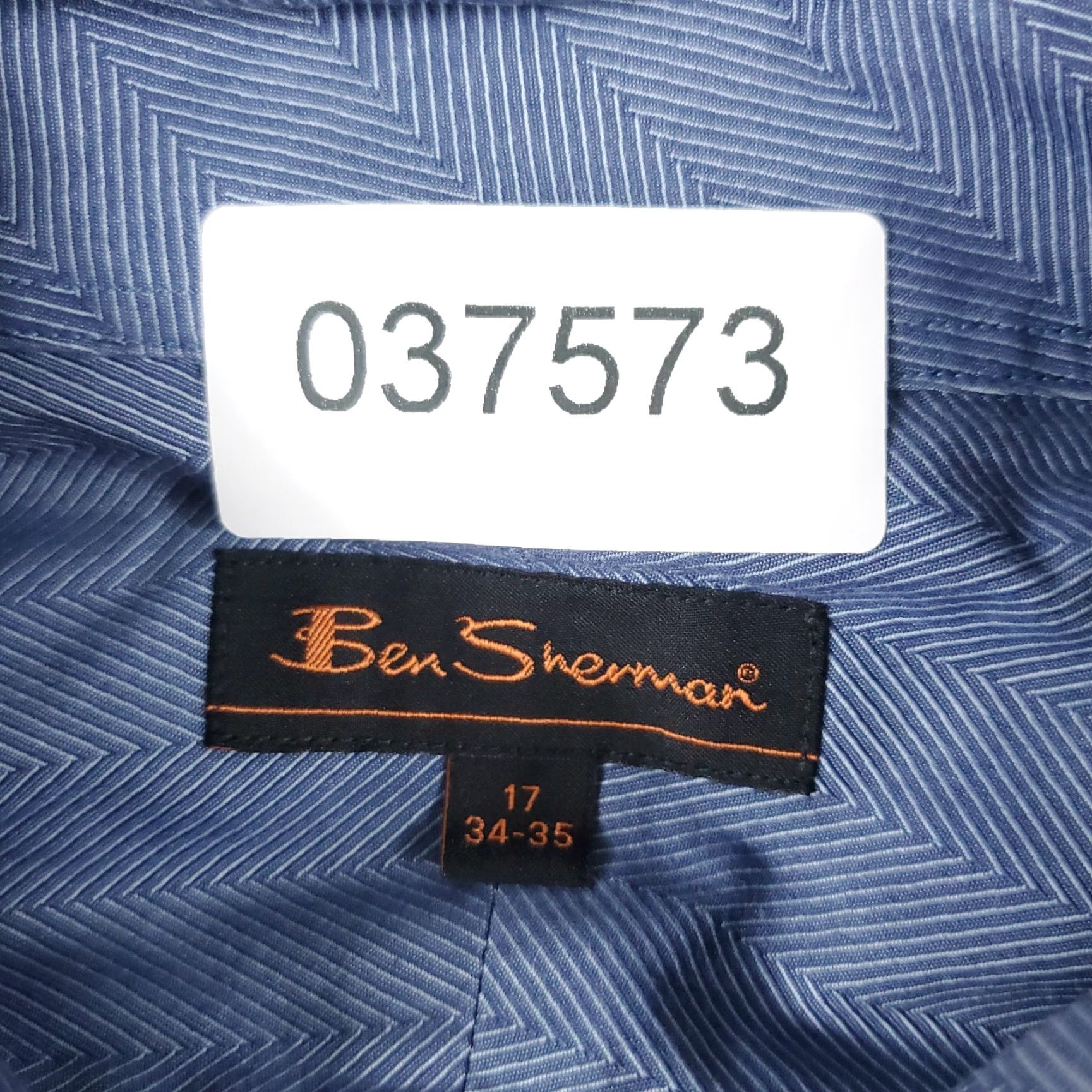 Ben Sherman Ben Sherman Shirt Mens Size 17 Blue Dress Button Up Long Sleeve Size 46R - 6 Thumbnail