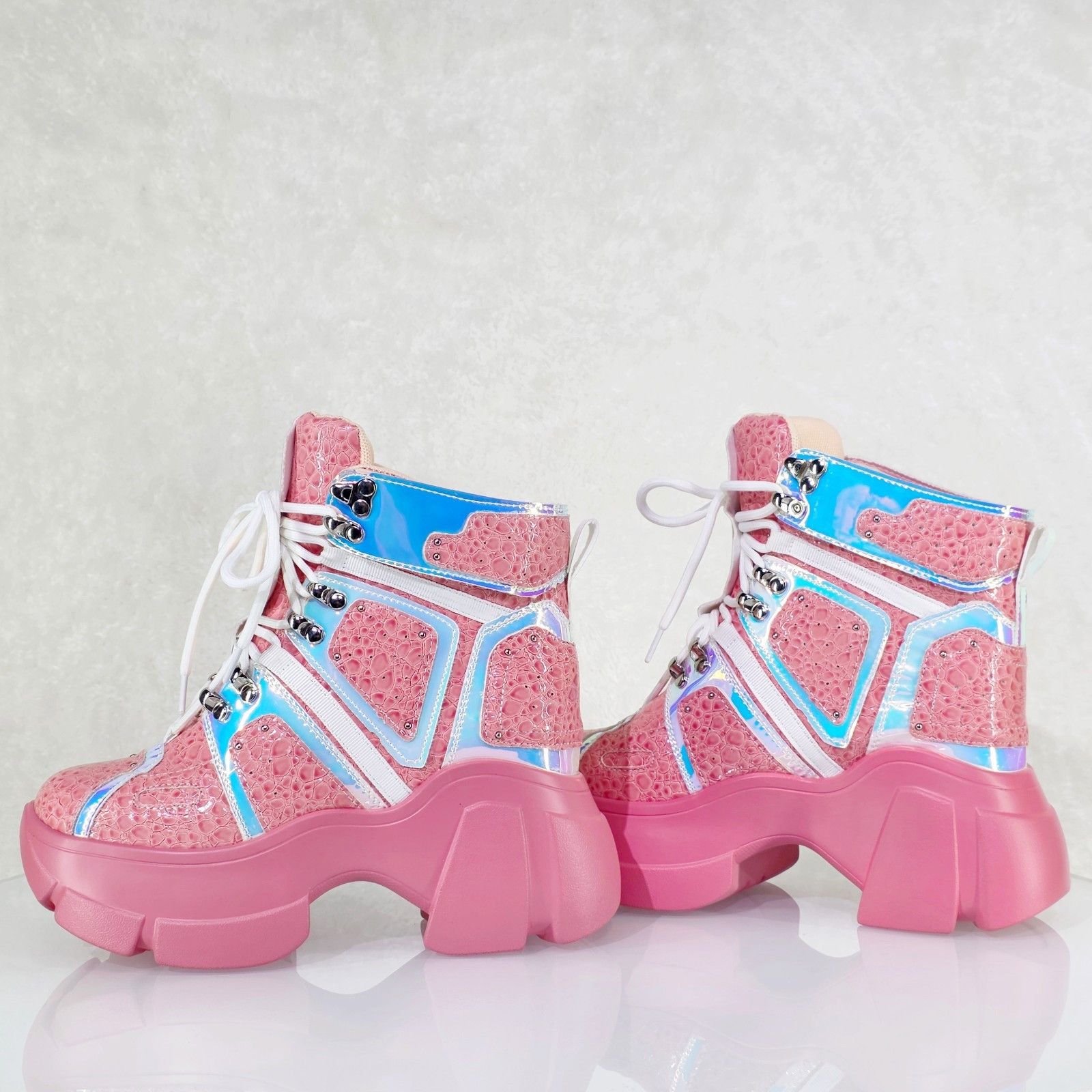 Other Passion Wang Pink Platform Sneaker Hidden Wedge Streetwear K Size US 9 / IT 39 - 1 Thumbnail