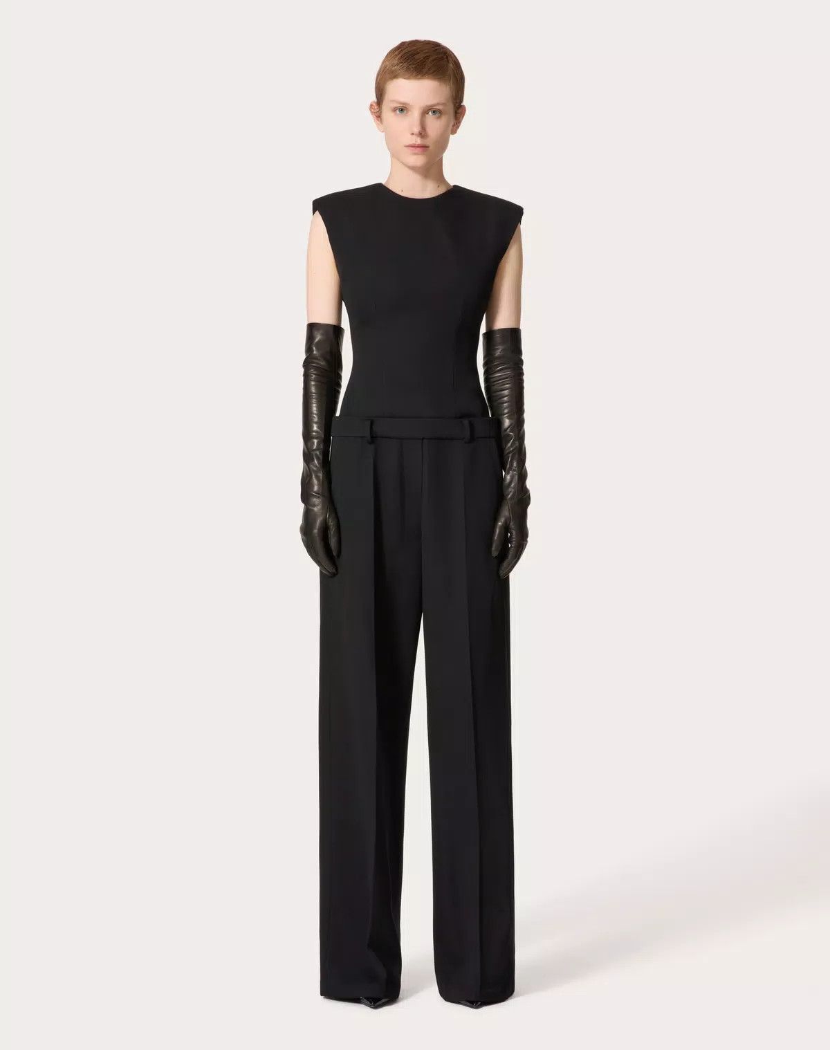 Valentino o1s1wg110426 Grisaille Jumpsuit in Nero Size 26" / US 2 / IT 38 - 4 Thumbnail