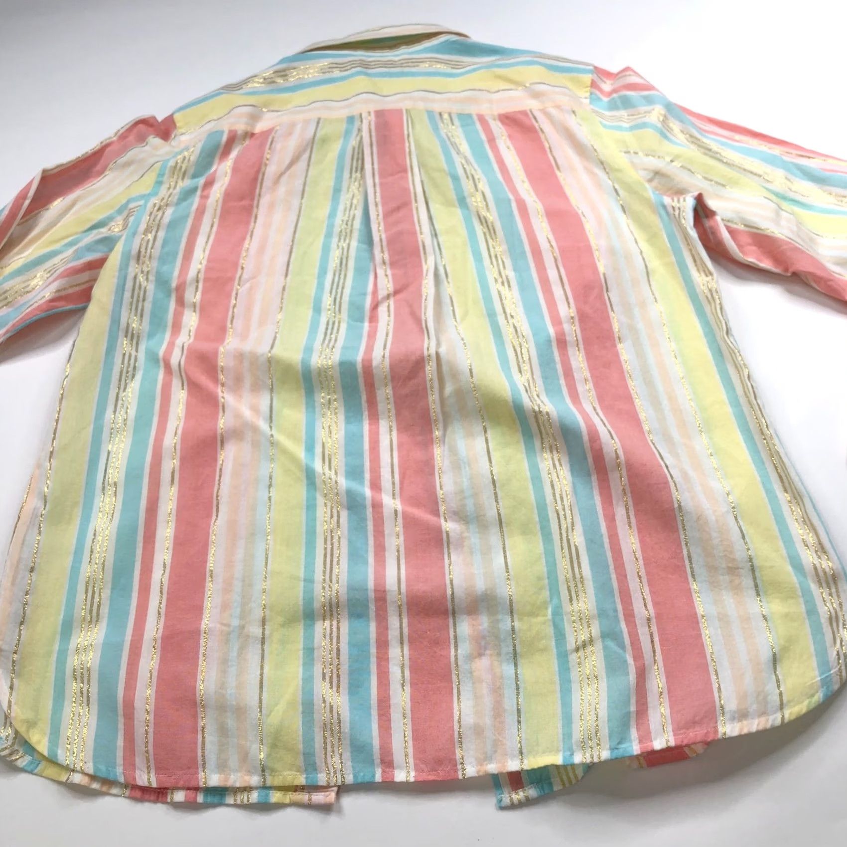 Talbots Talbots Button-Up Shirt Striped Long Sleeve Yellow MINT Large Regular Women's Size L / US 10 / IT 46 - 6 Thumbnail