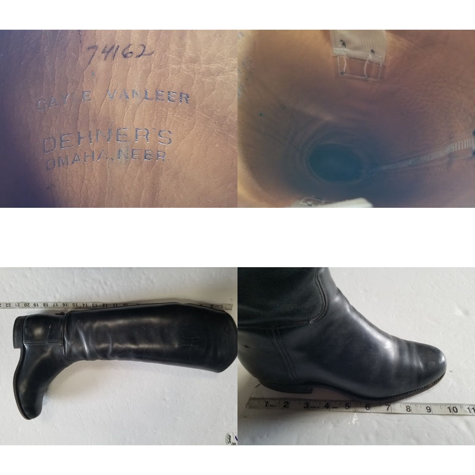 Vintage Dehner Women's Riding Boots Black Leather Equestrian Patrol Tall 8.5 9 8 9 Pic Size US 8.5 / IT 38.5 - 10 Thumbnail