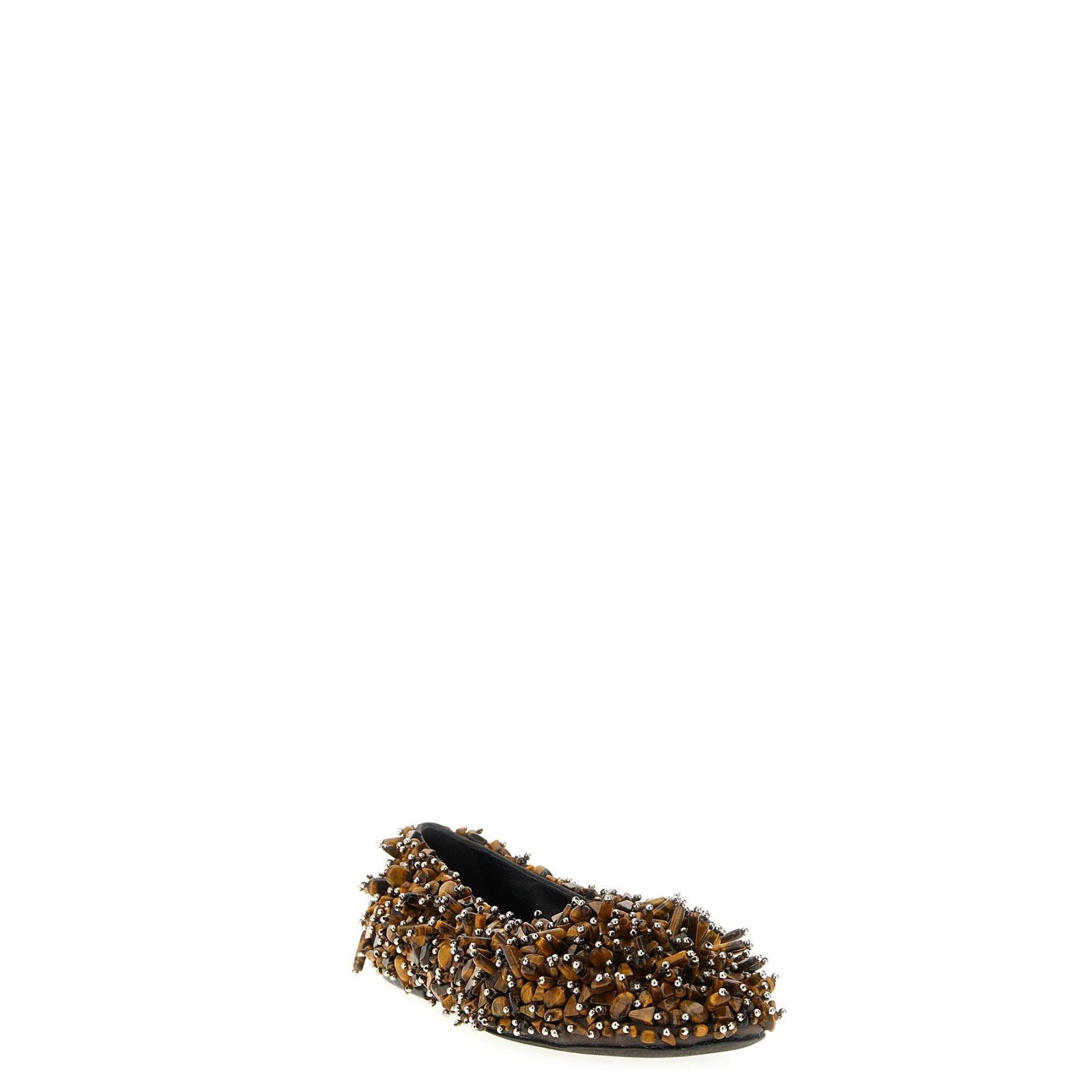 DRIES VAN NOTEN Beaded Brown Ballerina Flats New And Authent
