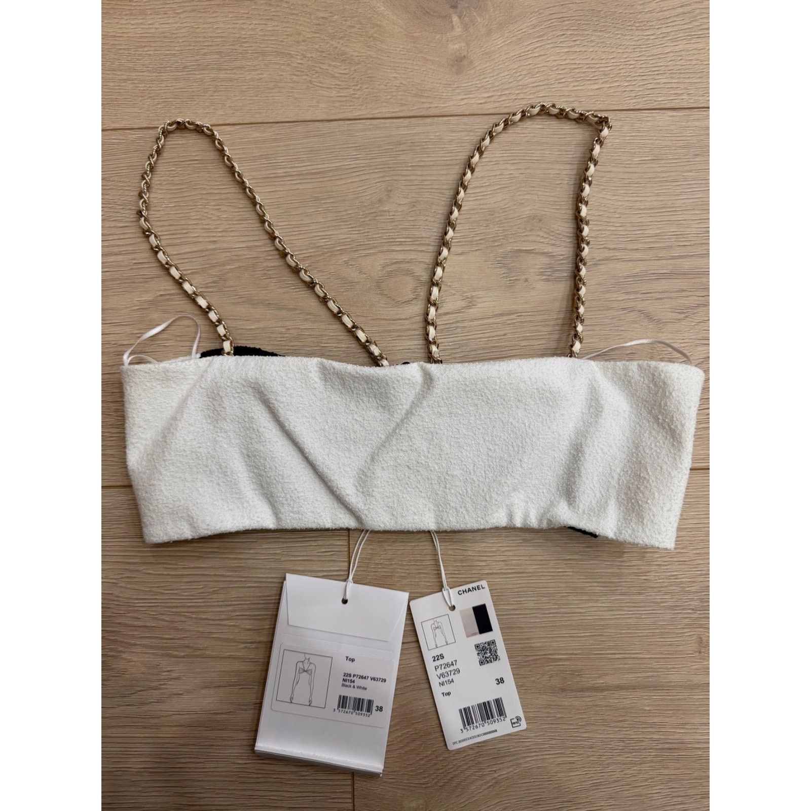 Chanel Chanel 22S Black White Gold Chain CC Logo Top Bra 38 Size XS / US 0-2 / IT 36-38 - 8 Thumbnail