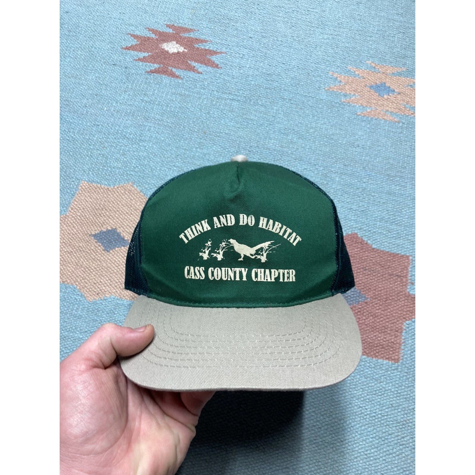 Habitat VINTAGE SnapBack Hat Cap Think and Do Habitat Cass County Michigan Pheasant Bird Men Adjustable Green zZ Size ONE SIZE - 2 Thumbnail