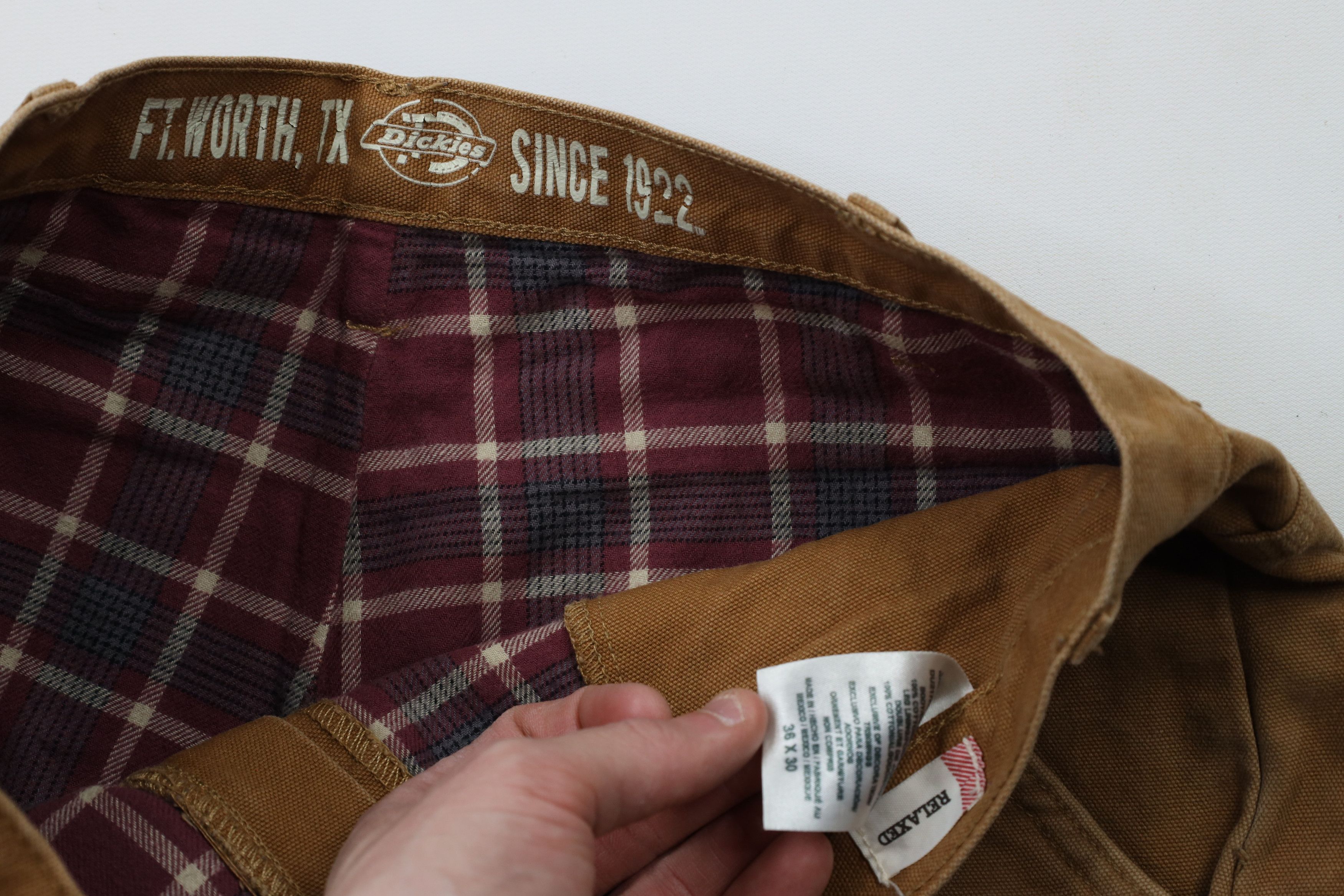 Dickies × Vintage Vintage Y2K Dickies Flannel Lined Canvas Dungaree Pants Size US 36 / EU 52 - 10 Thumbnail
