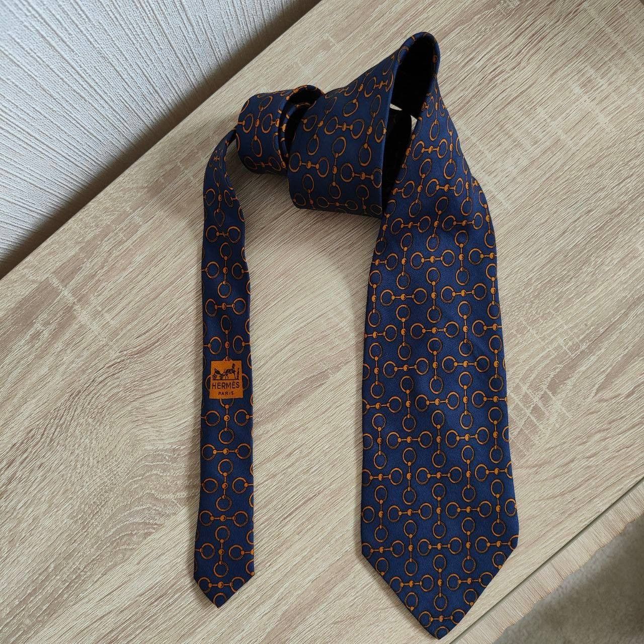 Hermes Hermes Paris Silk Tie 614 SA Chain Blue Vintage Size ONE SIZE - 2 Thumbnail