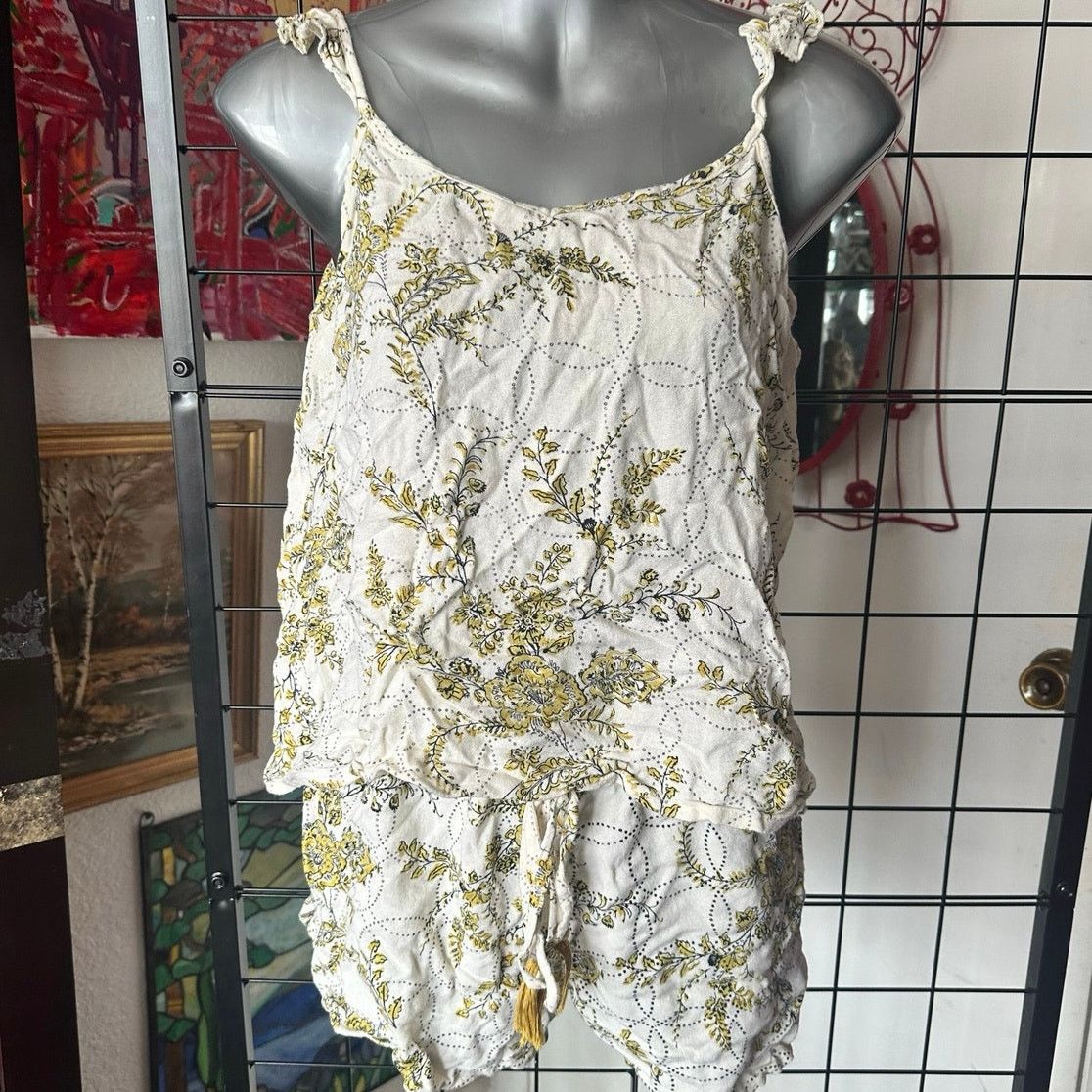Other world market yellow and white floral pajama set Size ONE SIZE - 2 Thumbnail
