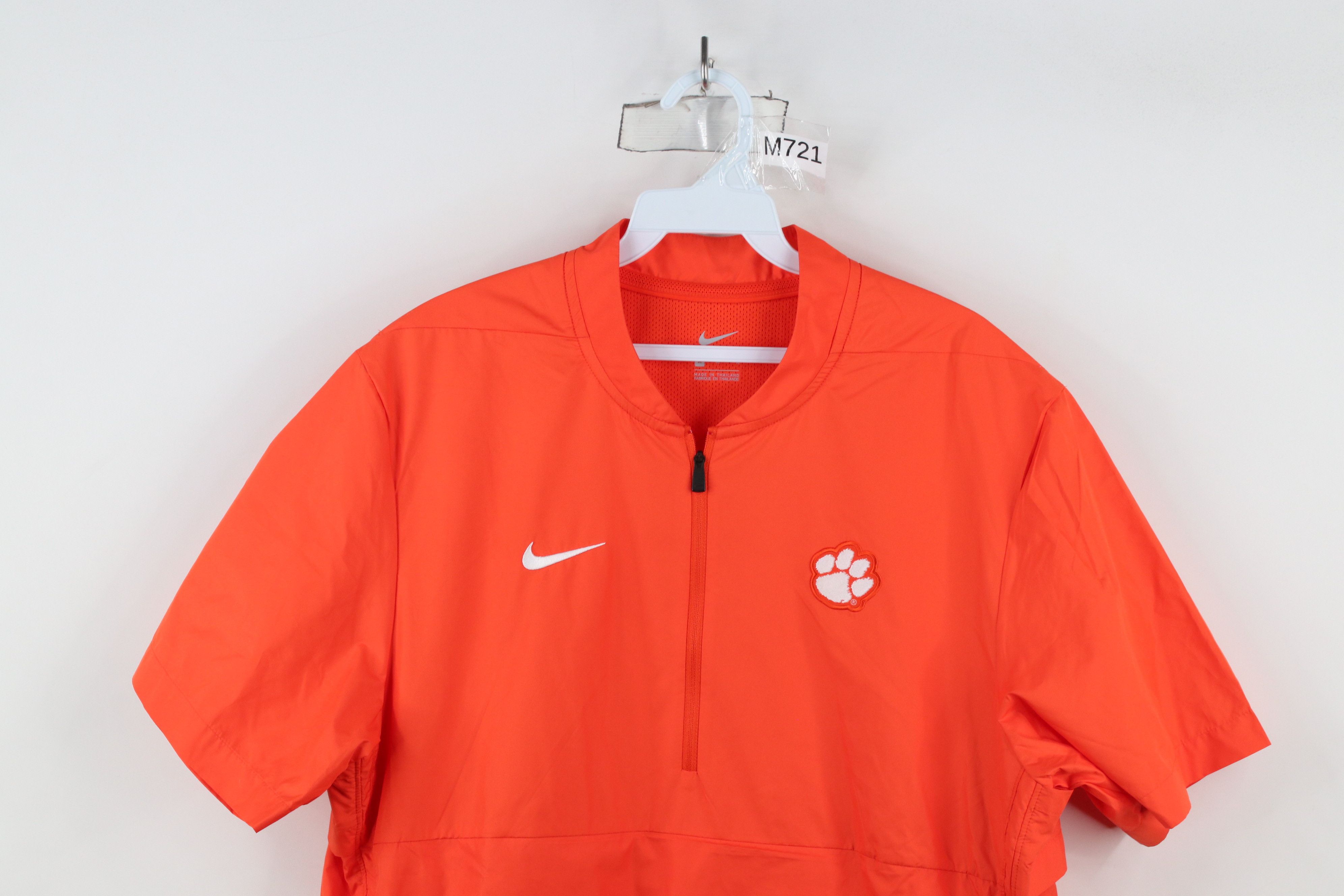 Nike × Vintage Nike University Football Short Sleeve Half Zip Jacket Orange Size US M / EU 48-50 / 2 - 2 Thumbnail