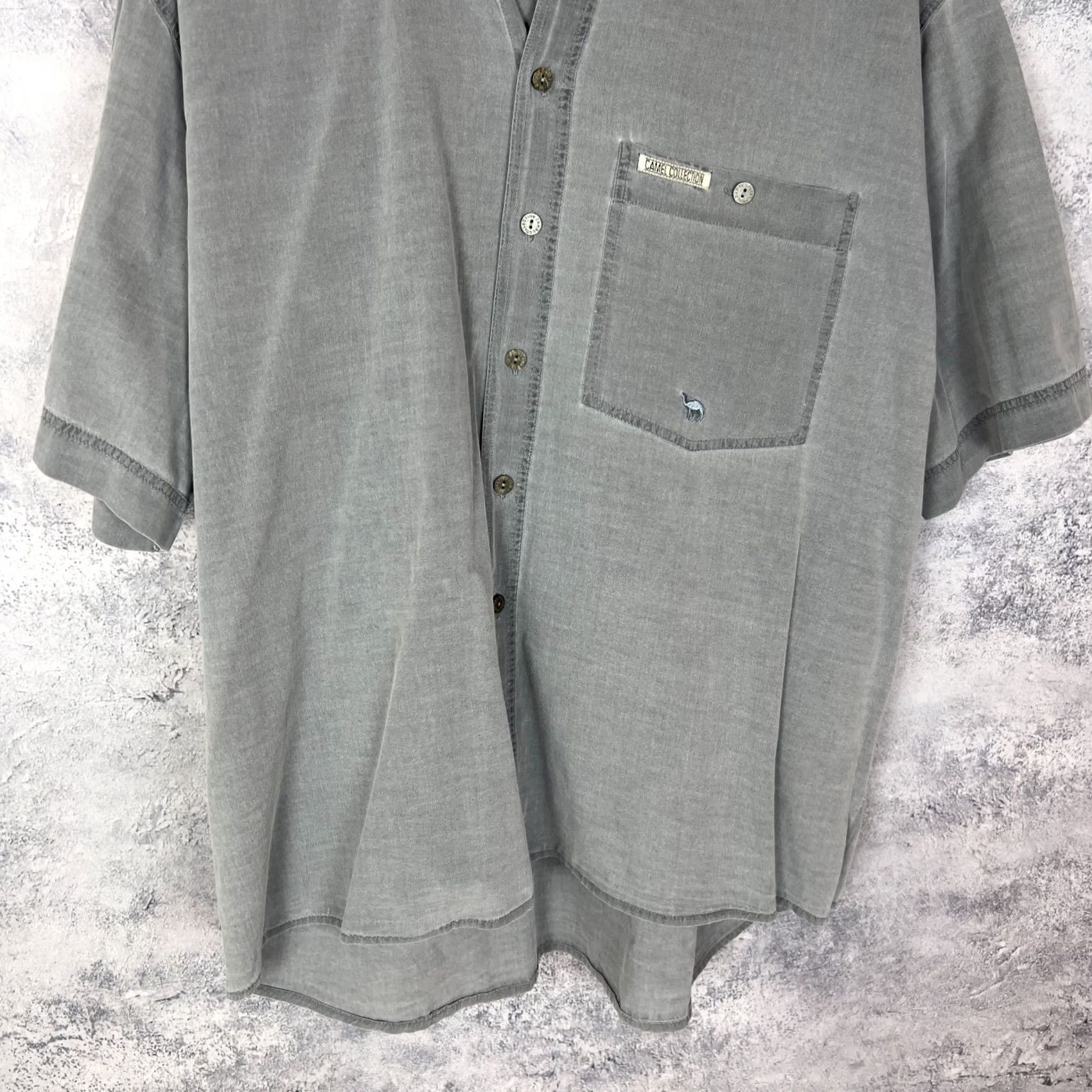 Camel Camel Grey Shirt Men’s L Button-Up Vintage Western Look Size US L / EU 52-54 / 3 - 3 Thumbnail