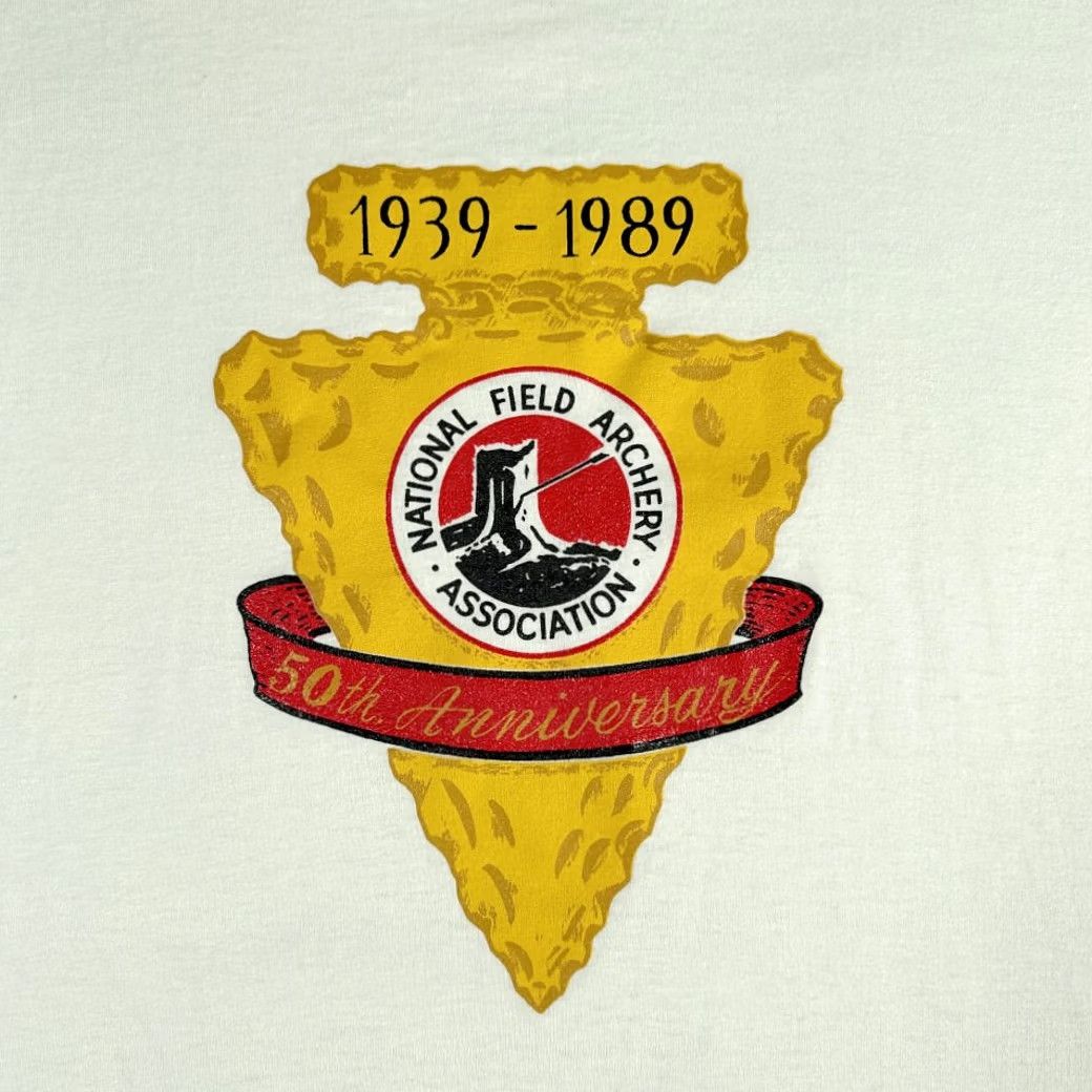 Vintage VINTAGE Archery Shirt National Field Archery Association NFAA Adult MEDIUM White Shirt Mens 80s Archive 50th Anniversary 1939-1989 Size US M / EU 48-50 / 2 - 2 Thumbnail
