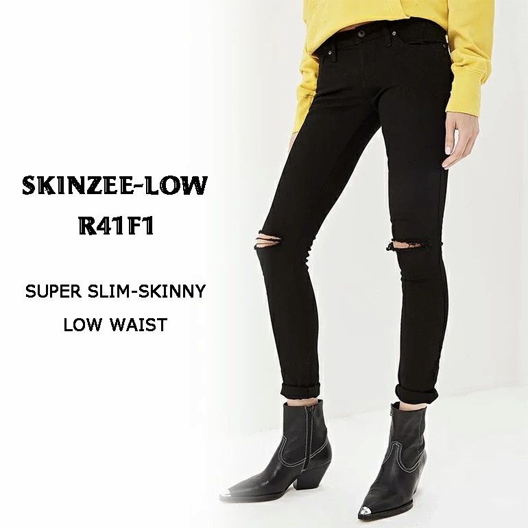 Designer × Diesel Diesel Wmns Skinzee-Low R41F1 Super Slim Skinny Black Jeans Size 28" / US 6 / IT 42 - 1 Thumbnail