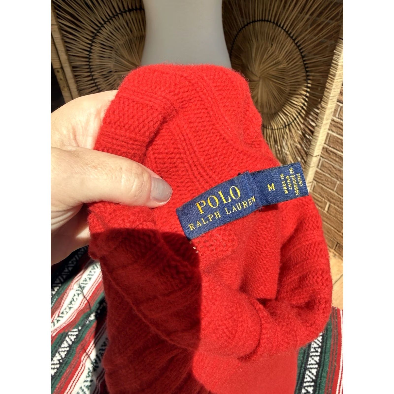 Ralph Lauren Polo Ralph Lauren Red Ribbed Turtleneck Sweater M Women’s Knit Pullover Long Sleeve Cotton Solid" Size M / US 6-8 / IT 42-44 - 5 Thumbnail